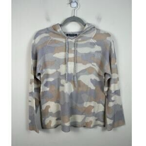 Alashan 100% Cashmere Camo Hooded Sweater Tan Size XS EUC